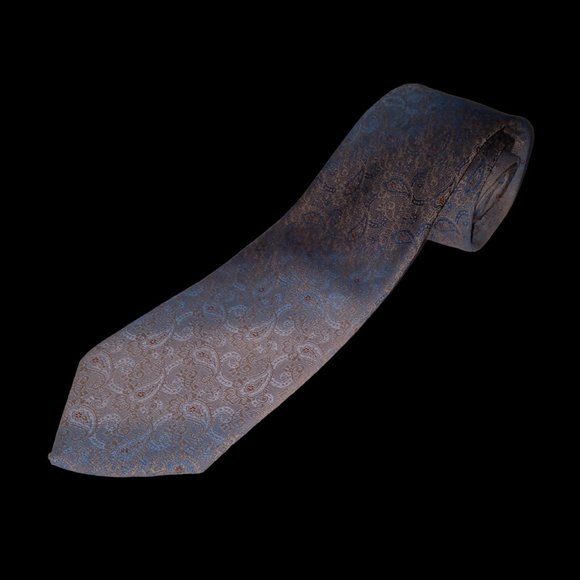 Vintage Ombre Prince Consort Golden Clasp Paisely Fade Men’s Tie - Picture 2 of 4